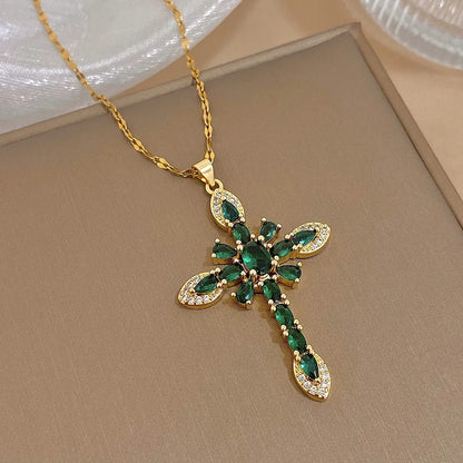 Devotion Zirconia Cross Necklace