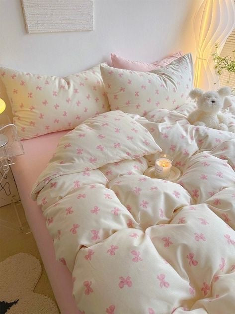 Pink Blush Bow Bedding Set