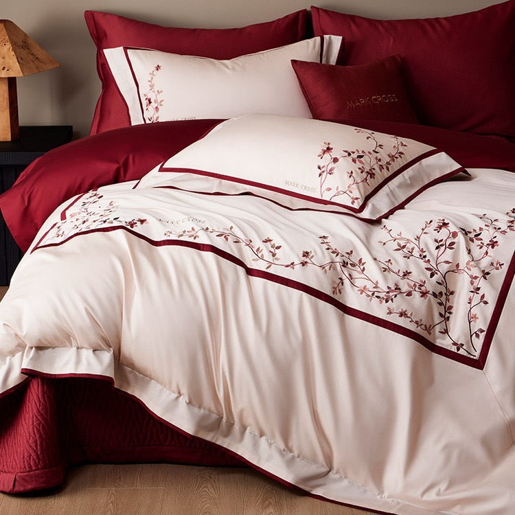 Wine and Petals Bedding Set