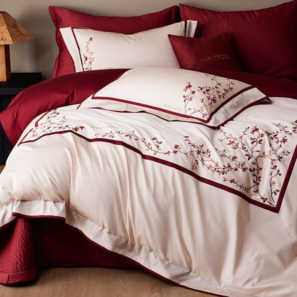 Wine and Petals Bedding Set