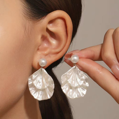 Pearl Petal Earrings