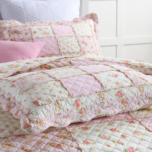 Blossom Patchwork Pink Quilt Set
