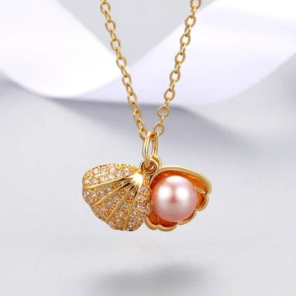 Pearl In Seashell Necklace