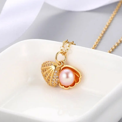 Pearl In Seashell Necklace