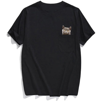 Middle Finger Cat in Pocket Shirt