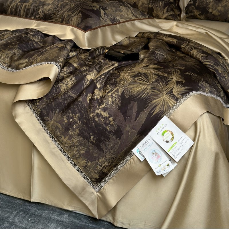 Golden Eclipse Satin Bedding Set