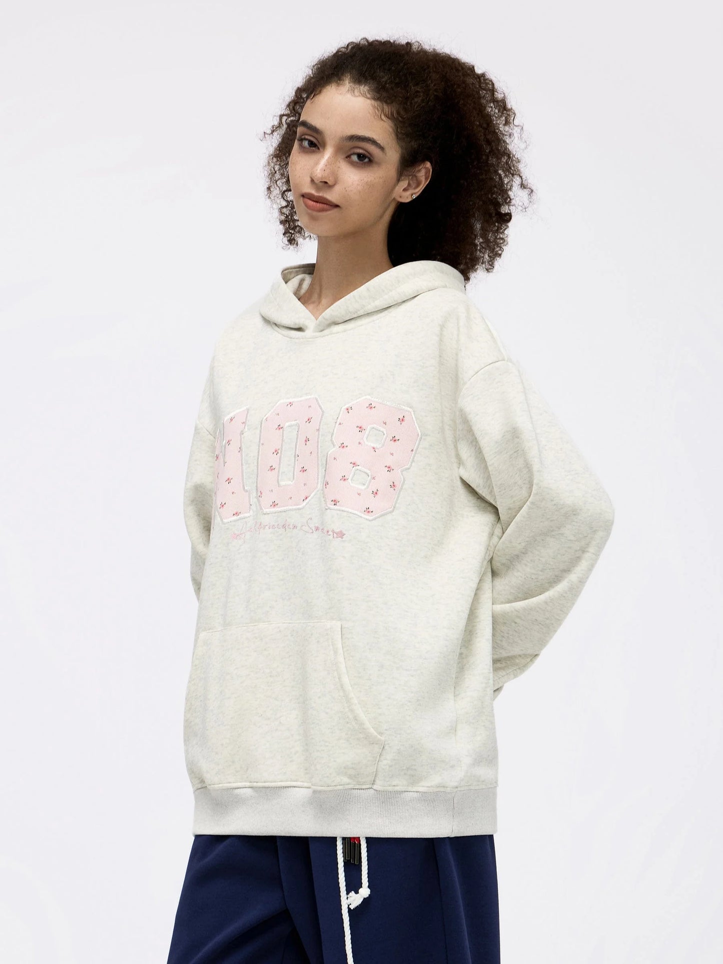 N08 Flower Applique Hoodie