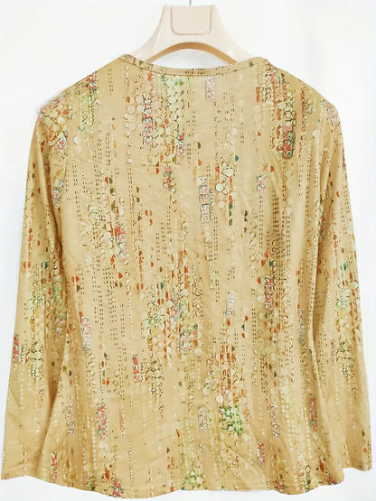 Cascading Abstract Floral Glow Blouse