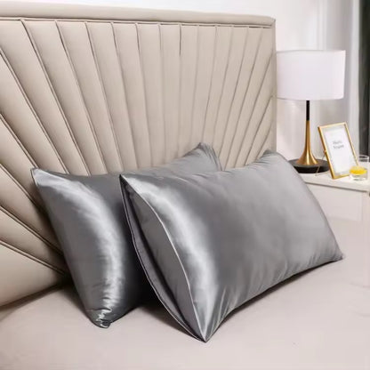 Midnight Satin Veil Pillowcase