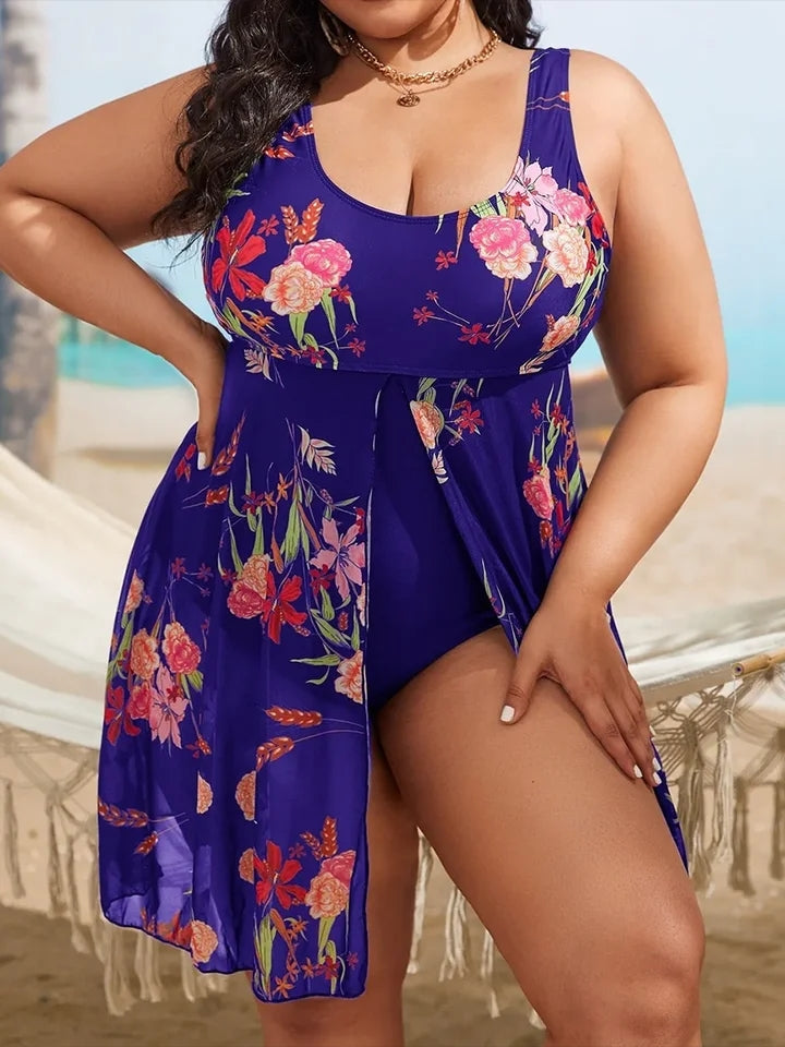 Flutter Hem Plus Size Swimsuit