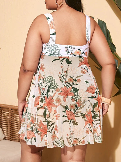 Flutter Hem Plus Size Swimsuit