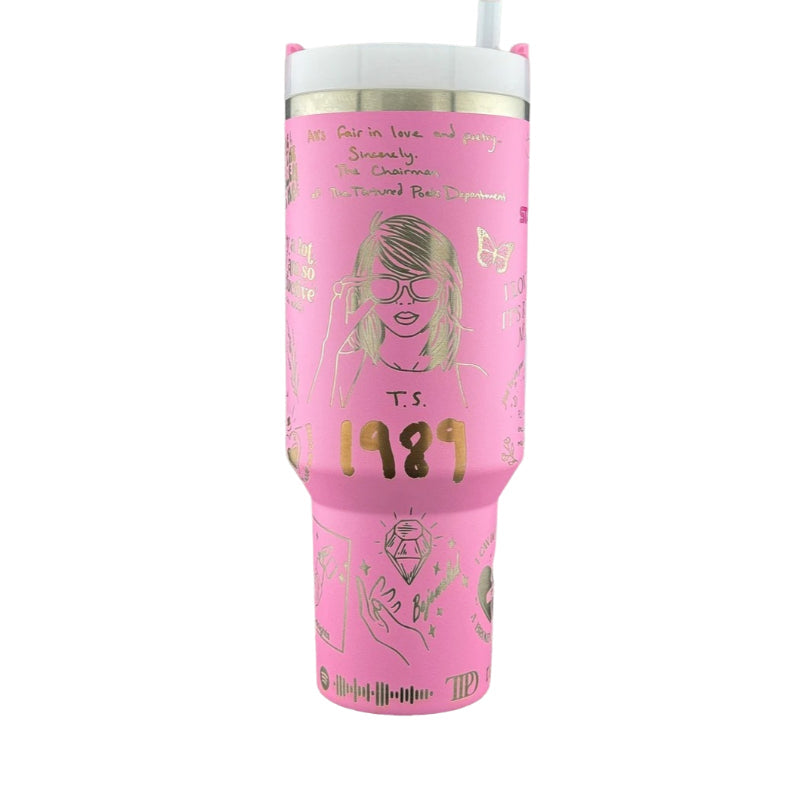 40oz Inspired Theme The Tortured Poets Department Spill Resistant Tumbler