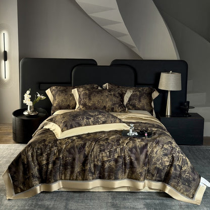 Golden Eclipse Satin Bedding Set