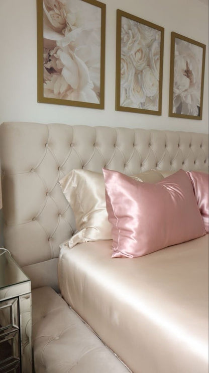 Midnight Satin Veil Pillowcase