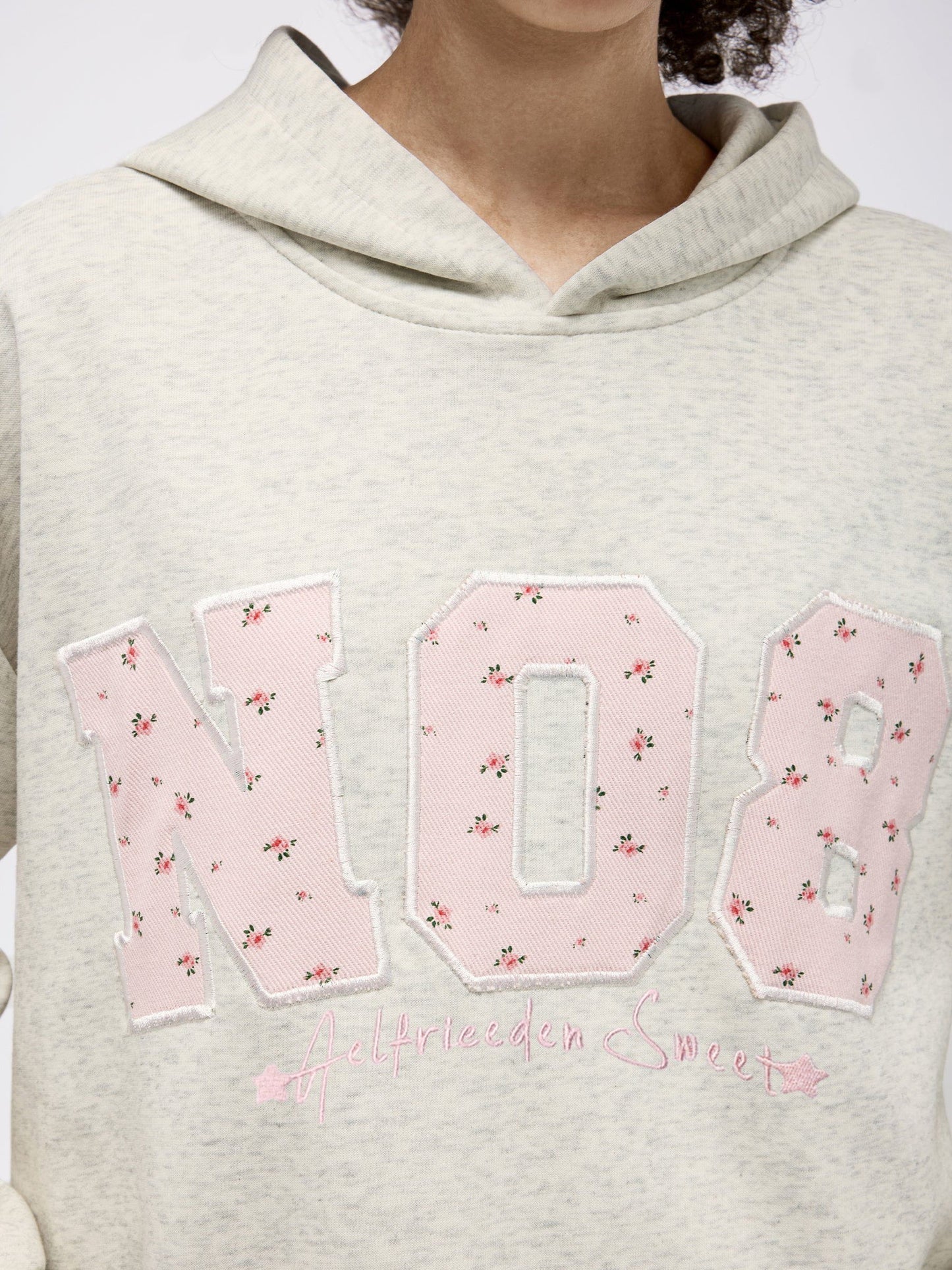 N08 Flower Applique Hoodie
