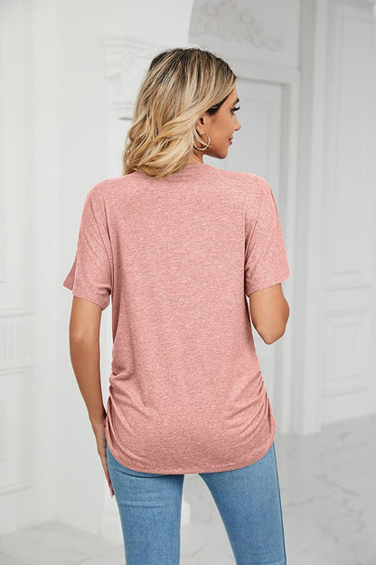 Plain V Neck Summer Loose Top