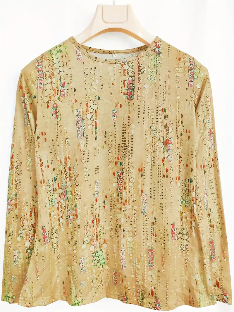 Cascading Abstract Floral Glow Blouse