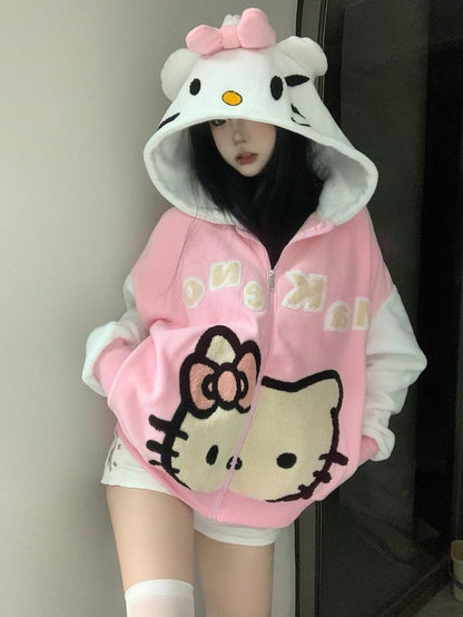 Hello Kitty Oversized Fleece Hoodie