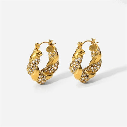 Golden Luxe Twist Hoop Earring