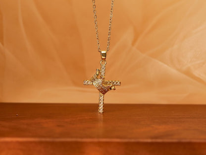 Crowned in Grace Cross Necklace