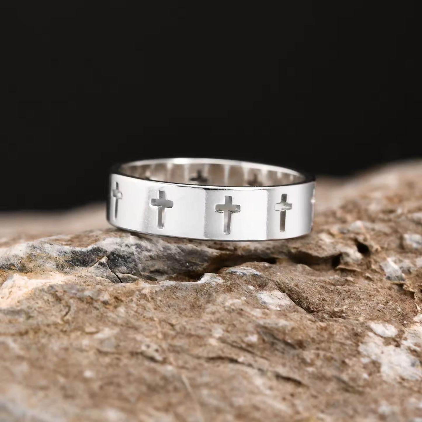 Anchored in Christ Cross Ring