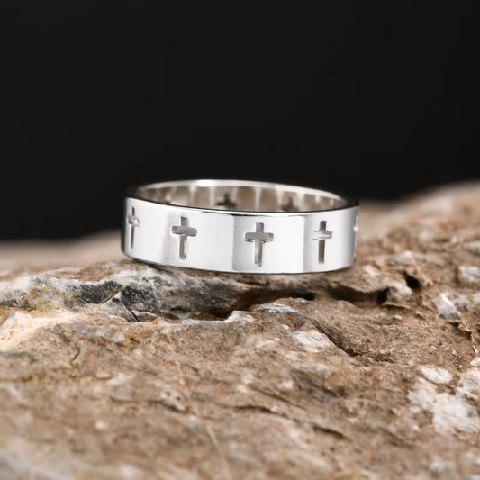 Anchored in Christ Cross Ring