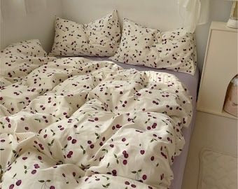 Purple Cherry Pop Bedding Set