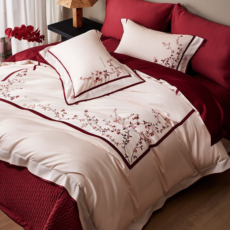 Wine and Petals Bedding Set