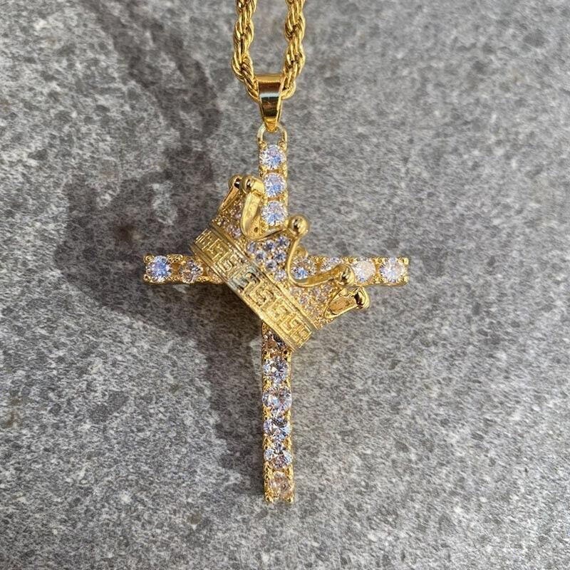 Crowned in Grace Cross Necklace
