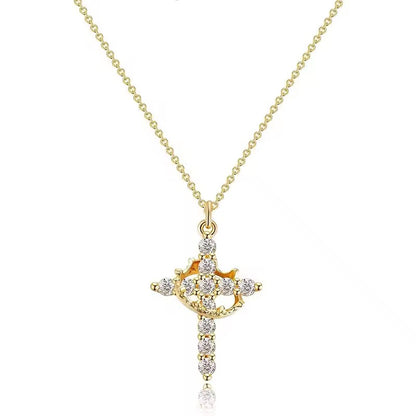 Crowned in Glory Cross Necklace