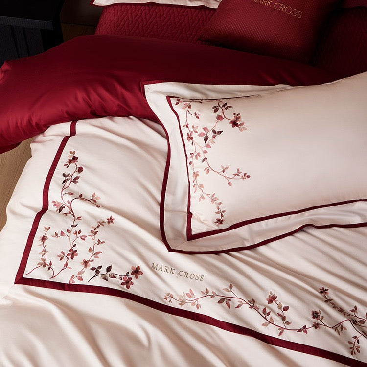 Wine and Petals Bedding Set