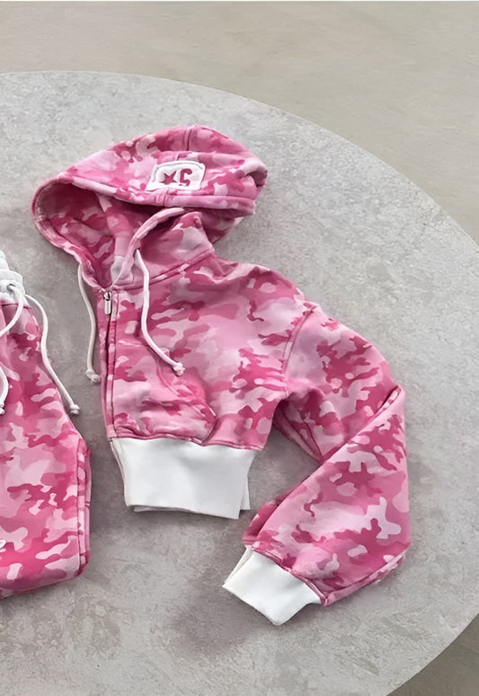 5 Star Camo Cropped Hoodie