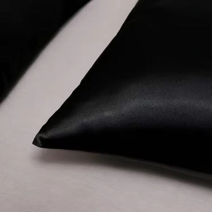 Midnight Satin Veil Pillowcase
