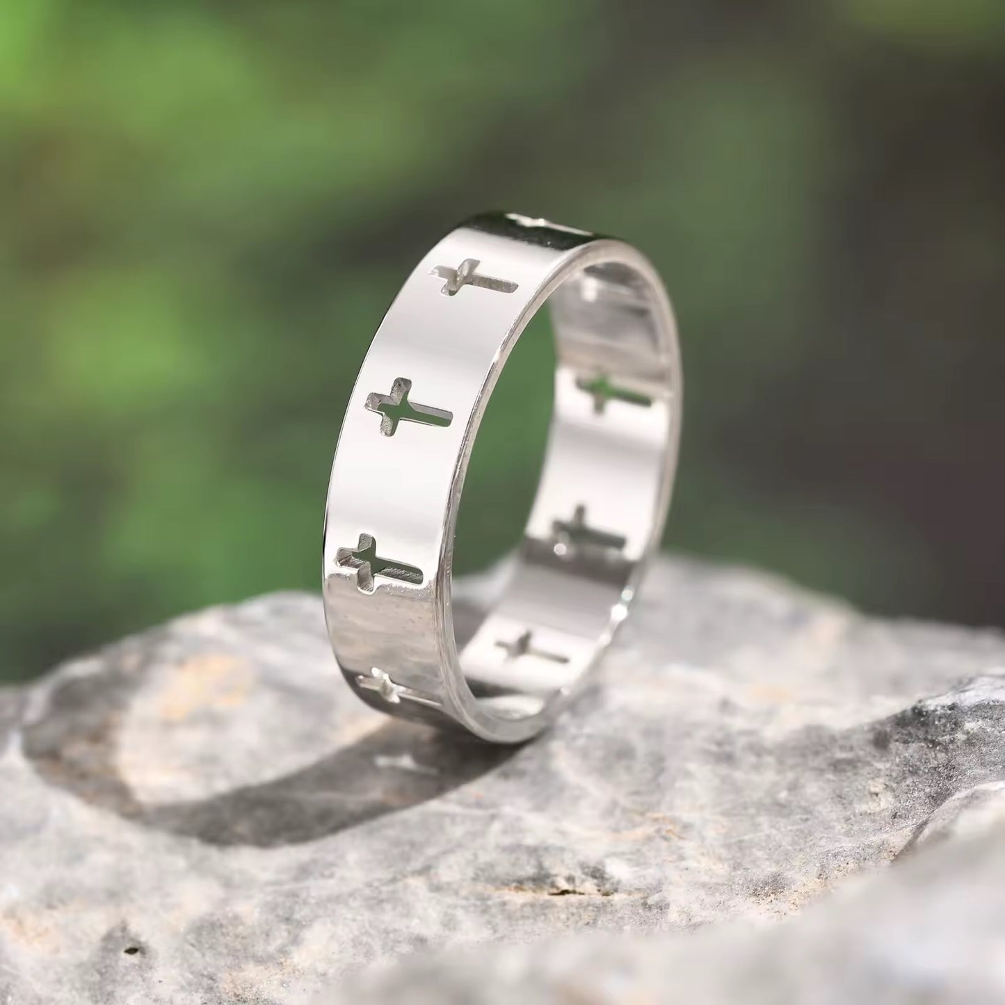 Anchored in Christ Cross Ring