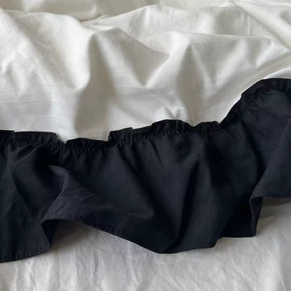 Velvet Bow Ruffle Bedding Set