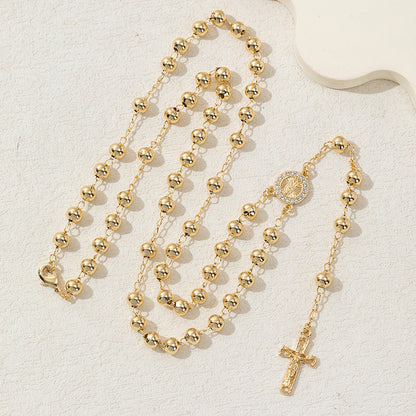 Golden Devotion Rosary Necklace