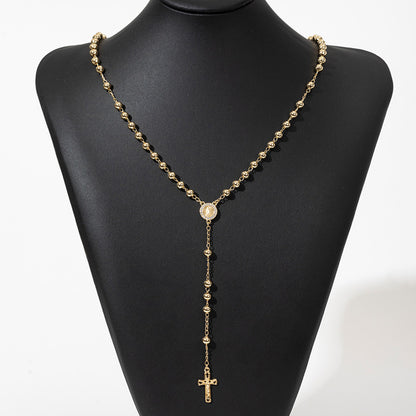 Golden Devotion Rosary Necklace
