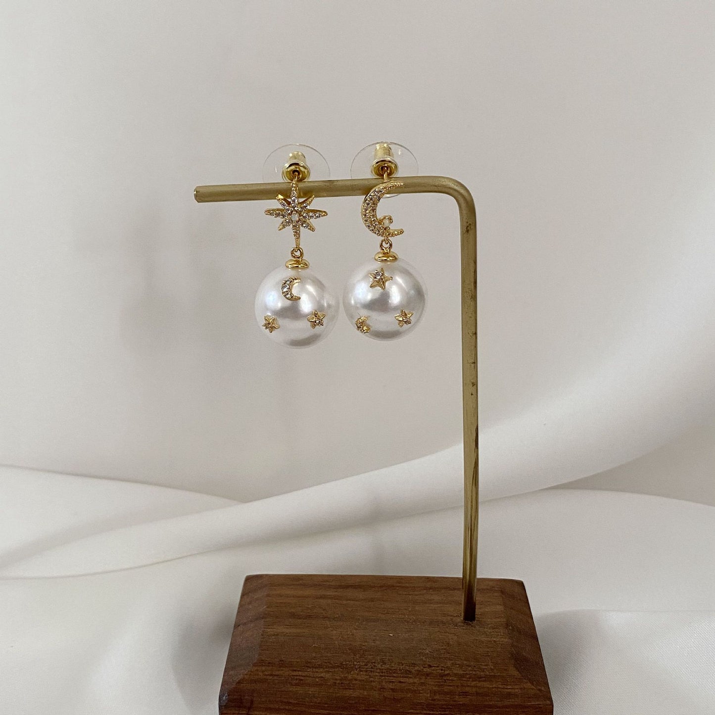 Cosmic Celestial Pearl Earrings