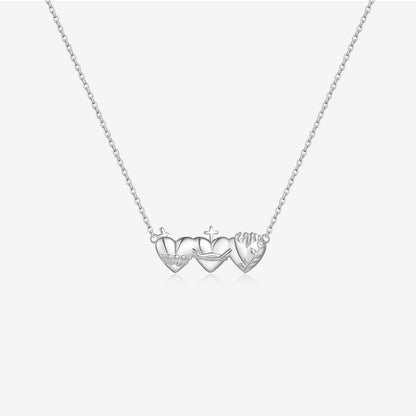 Holy Trio Sacred Hearts Necklace