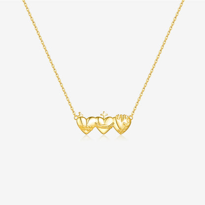 Holy Trio Sacred Hearts Necklace