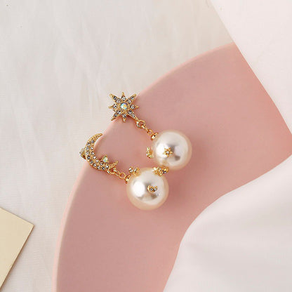 Cosmic Celestial Pearl Earrings