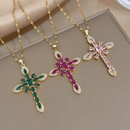 Devotion Zirconia Cross Necklace
