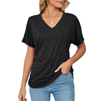 Plain V Neck Summer Loose Top