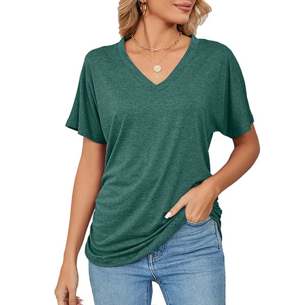 Plain V Neck Summer Loose Top