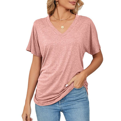 Plain V Neck Summer Loose Top