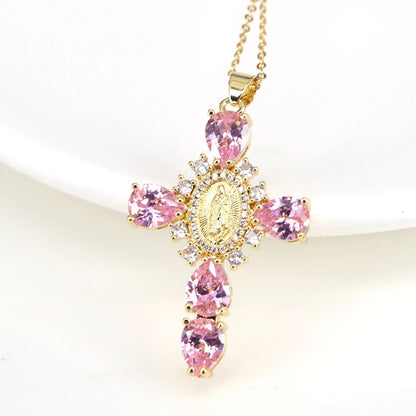 Divine Mercy Gold Cross Necklace