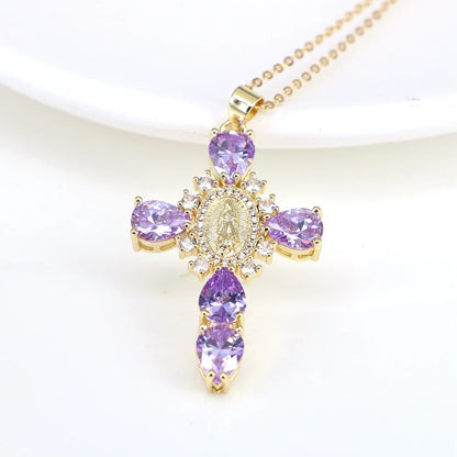 Divine Mercy Gold Cross Necklace