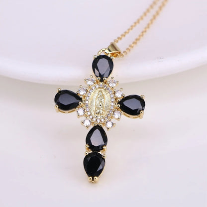 Divine Mercy Gold Cross Necklace
