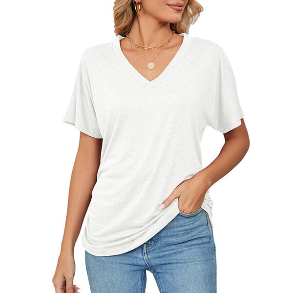 Plain V Neck Summer Loose Top