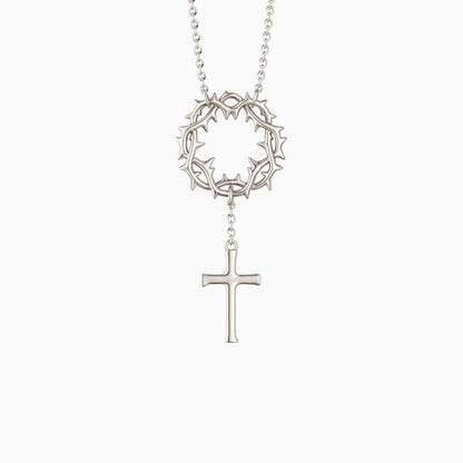 Crown of Thorns Cross Necklace